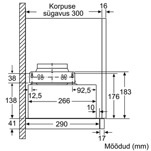 Bosch, 404 м³/ч, ширина 59,8 см, серебристый - Интегрируемая вытяжка