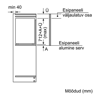 Bosch, 72 L, kõrgus 72 cm - Integreeritav sügavkülmik