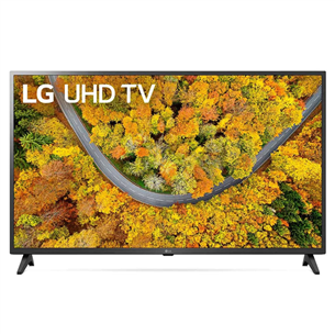 LG UP7500, 43'', 4K UHD, LED LCD, feet stand, black - TV
