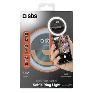 Кольцевой светильник для селфи на смартфоне SBS