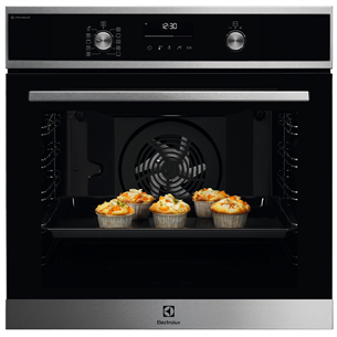 Electrolux SteamBake 600, pyrolytic cleaning, 72 L, inox - Built-in Oven EOD6P77WX