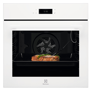 Electrolux, 72 L, pyrolytic cleaning, black/white - Built-in oven EOE8P39WV