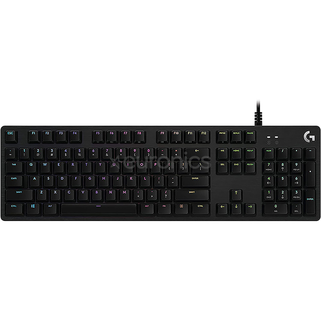 Logitech G512 Carbon Lightsynch, GX Red, US, must - Mehaaniline klaviatuur