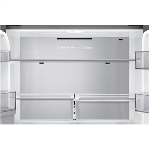 Samsung, 647 L, height 183 cm, silver - SBS Refrigerator