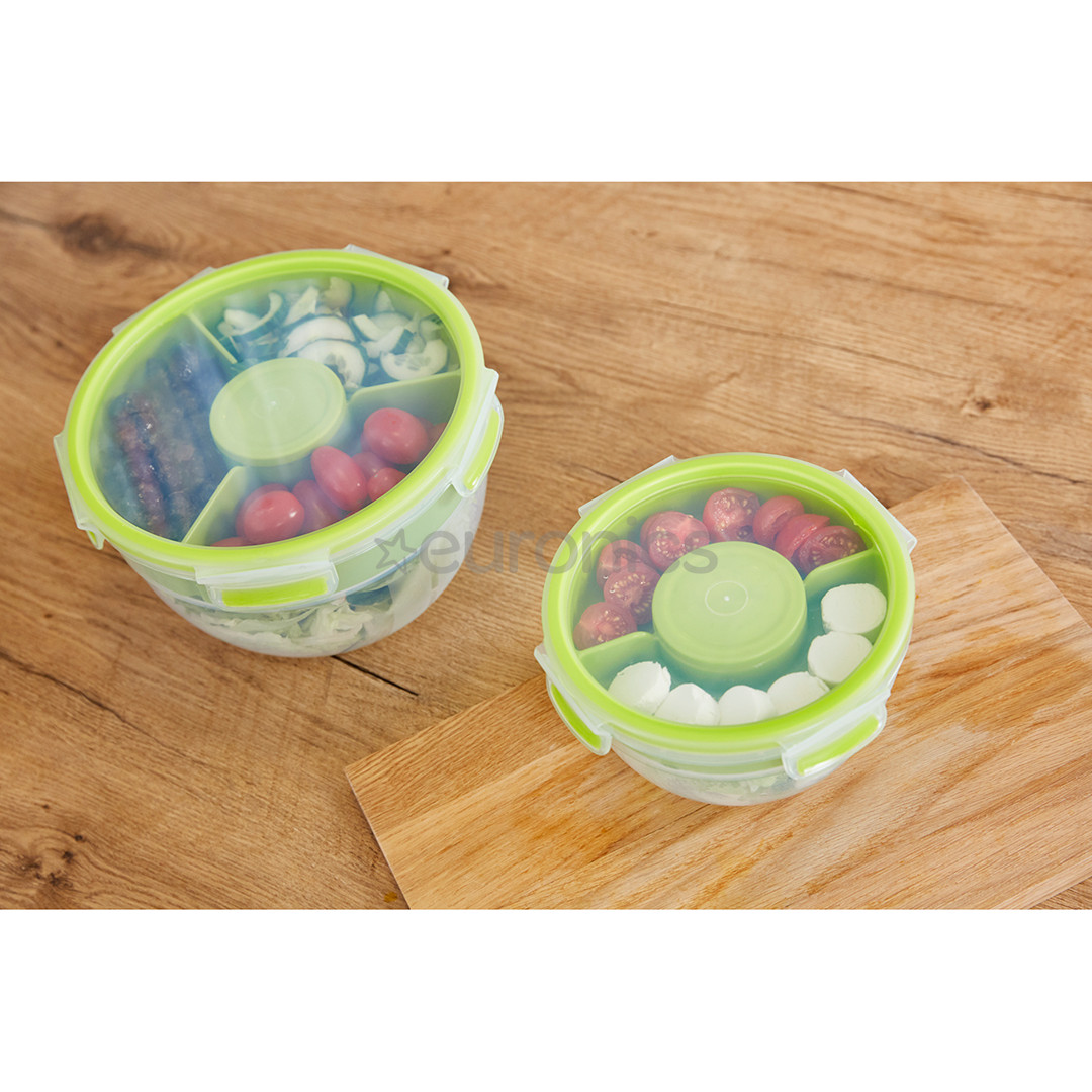 Tefal Clip and Go, 1 л, прозрачный/зеленый - Контейнер для салата