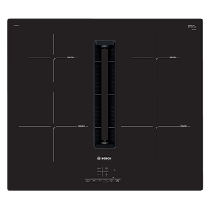 Bosch seeria 4, laius 59,2 cm, raamita, must - Integreeritav induktsioonpliidiplaat õhupuhastiga