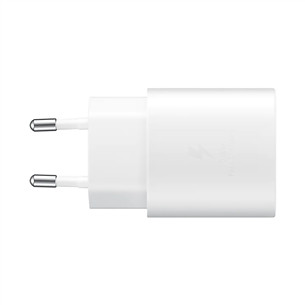 Samsung, USB-C, 25 W, white - Wall charger and USB-C cable