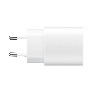 Samsung, USB-C, 25 W, white - Wall charger and USB-C cable