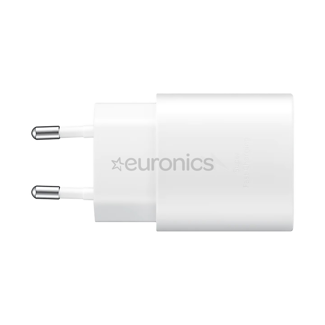 Samsung, USB-C, 25 W, white - Wall charger and USB-C cable