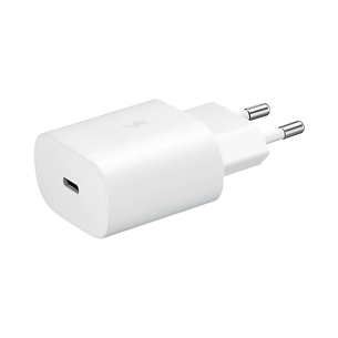 Samsung, USB-C, 25 W, white - Wall charger and USB-C cable