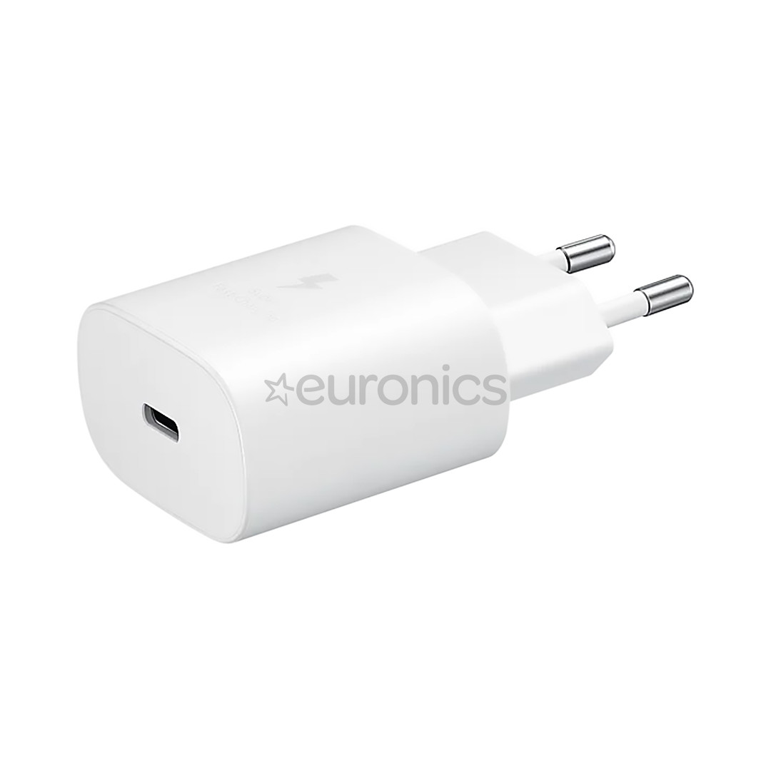 Samsung, USB-C, 25 W, white - Wall charger and USB-C cable