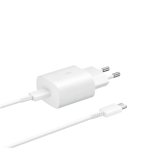 Samsung, USB-C, 25 W, white - Wall charger and USB-C cable EP-TA800XWEGWW