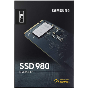 Samsung 980, M.2, NVMe, PCIe 3.0, 1 TB - SSD