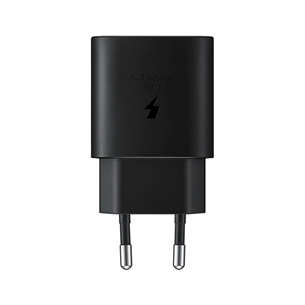 Samsung, USB-C, 25 W, black - Wall charger and USB-C cable