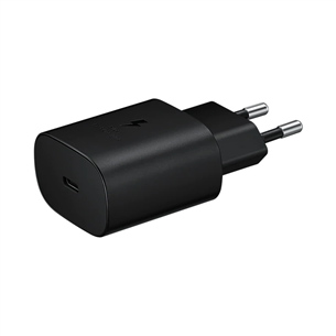 Samsung, USB-C, 25 W, must - Vooluadapter ja USB-C kaabel