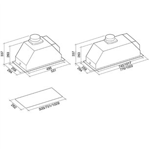 Falmec, ilma mootorita, width 53 cm, inox - Built-in Cooker Hood