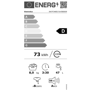 Electrolux, 8 kg, sügavus 54 cm, 1400 p/min - Integreeritav pesumasin