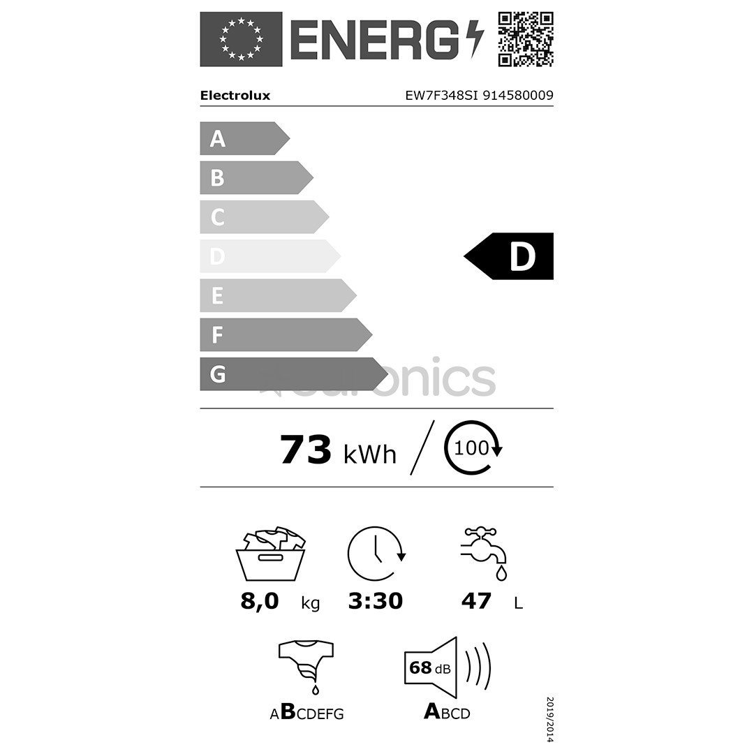 Electrolux, 8 kg, sügavus 54 cm, 1400 p/min - Integreeritav pesumasin