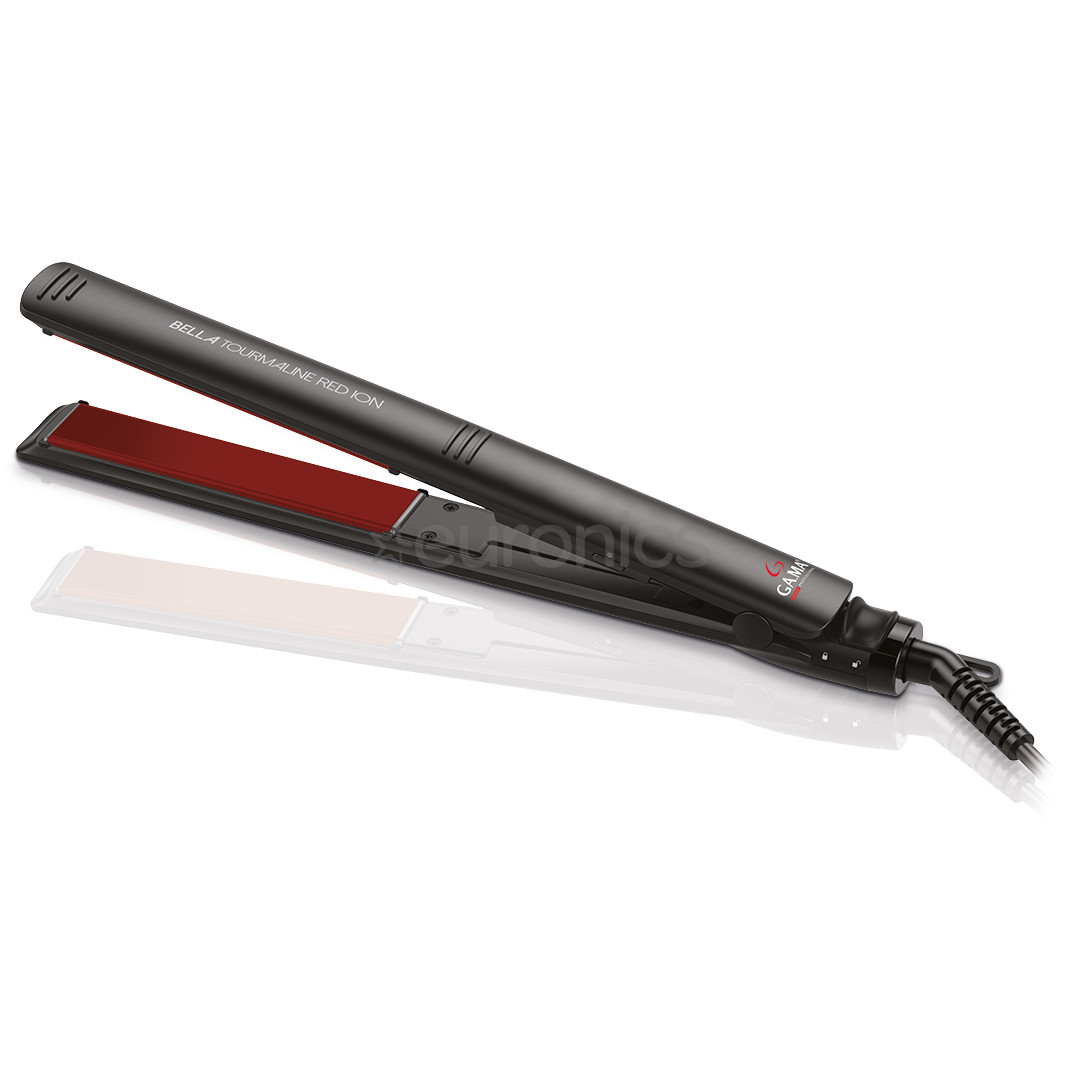 GA.MA Bella Tourmaline Red Ion, 230°C, черный/красный - Щипцы для выпрямления волос