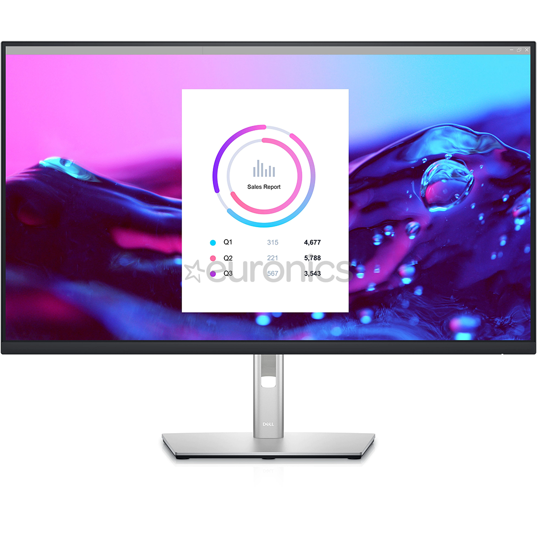 Dell P3222QE, 32", 4K UHD, LED IPS, USB-C, must/hõbe - Monitor