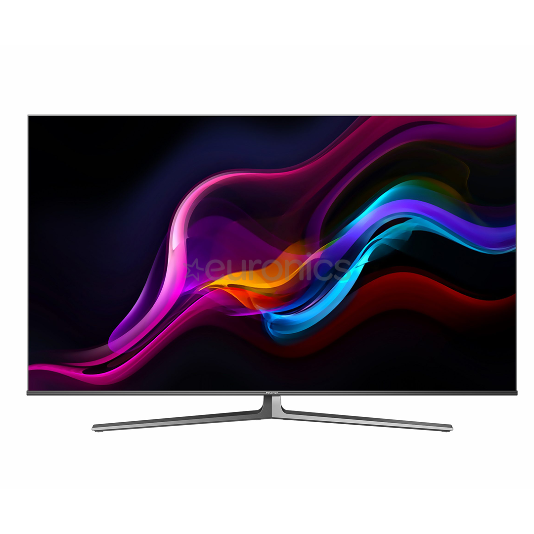 Hisense ULED 4K UHD, 55", jalg keskel, tumehall - Teler