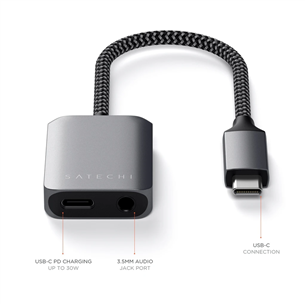 USB-C jagaja Satechi 3.5mm / USB-C PD