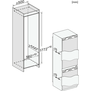 Miele, 244 L, height 177 cm - Built-in Refrigerator