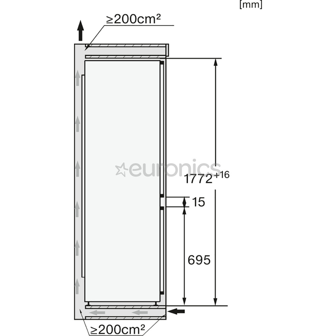 Miele, 244 L, kõrgus 177 cm - Integreeritav külmik