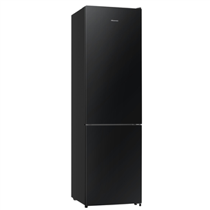 Hisense NoFrost, height 200.4 cm, 336 L, black glass - Refrigerator