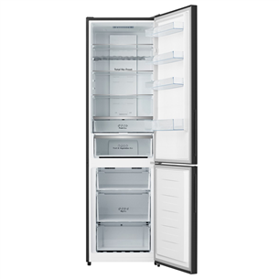 Hisense NoFrost, height 200.4 cm, 336 L, black glass - Refrigerator