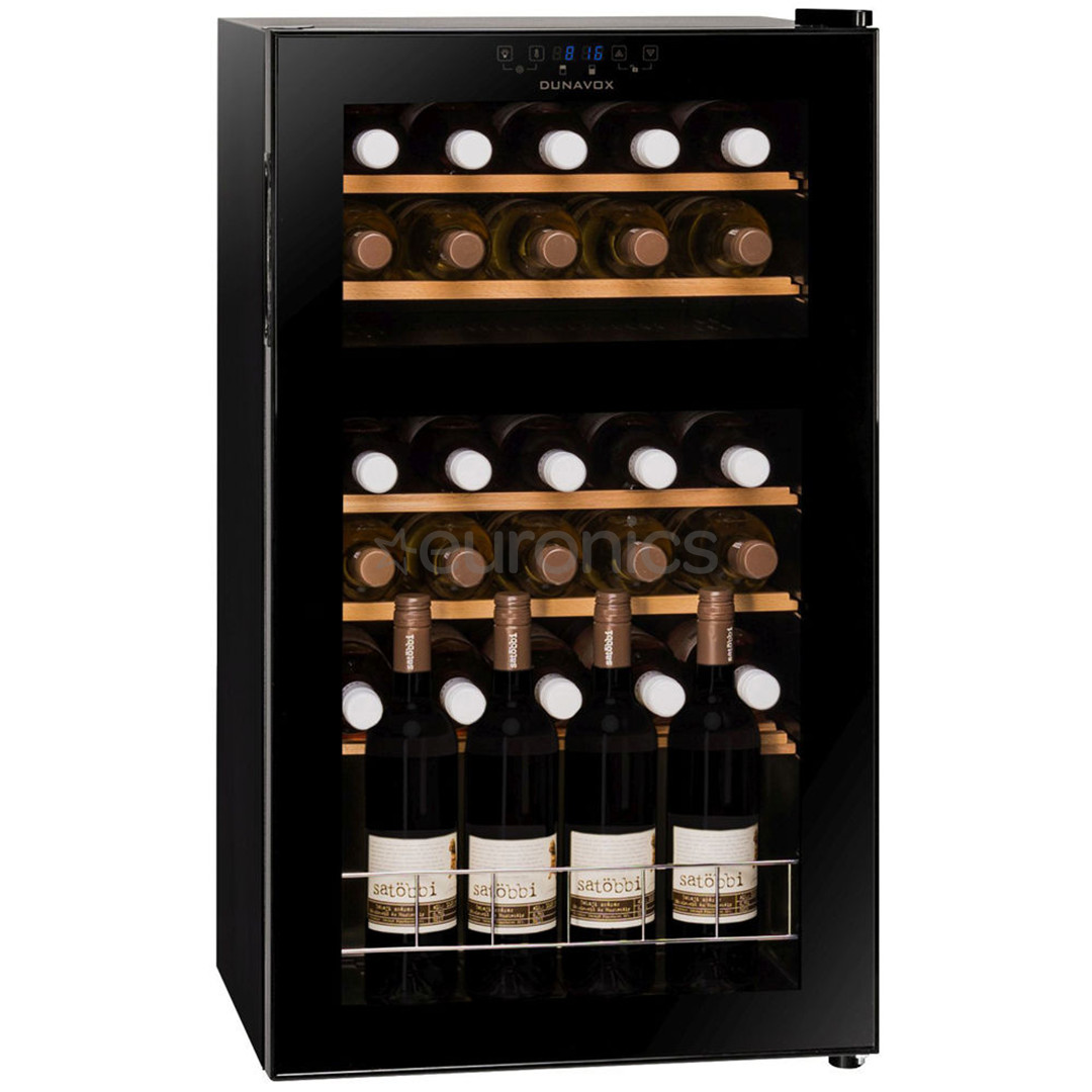 Dunavox, 30 bottles, height 84 cm, black - Wine Cooler