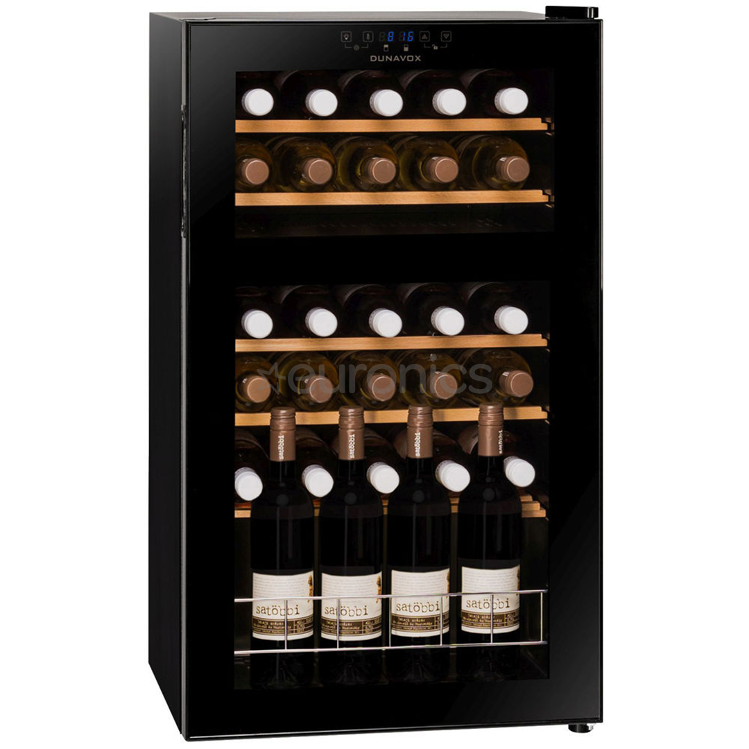 Dunavox, 30 bottles, height 84 cm, black - Wine Cooler