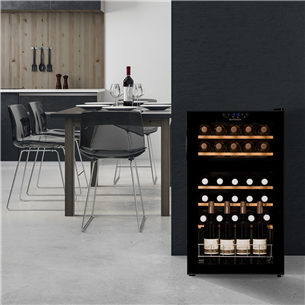 Dunavox, 30 bottles, height 84 cm, black - Wine Cooler