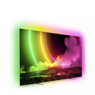 Philips OLED 4K UHD, 65", jalad äärtes, hall - Teler