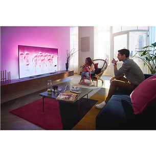 Philips OLED 4K UHD, 65", jalad äärtes, hall - Teler