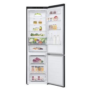 LG, No-Frost, height 203 cm, 384 L, black - Refrigerator