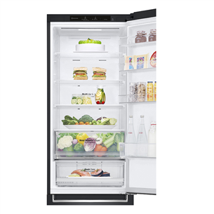 LG, No-Frost, height 203 cm, 384 L, black - Refrigerator