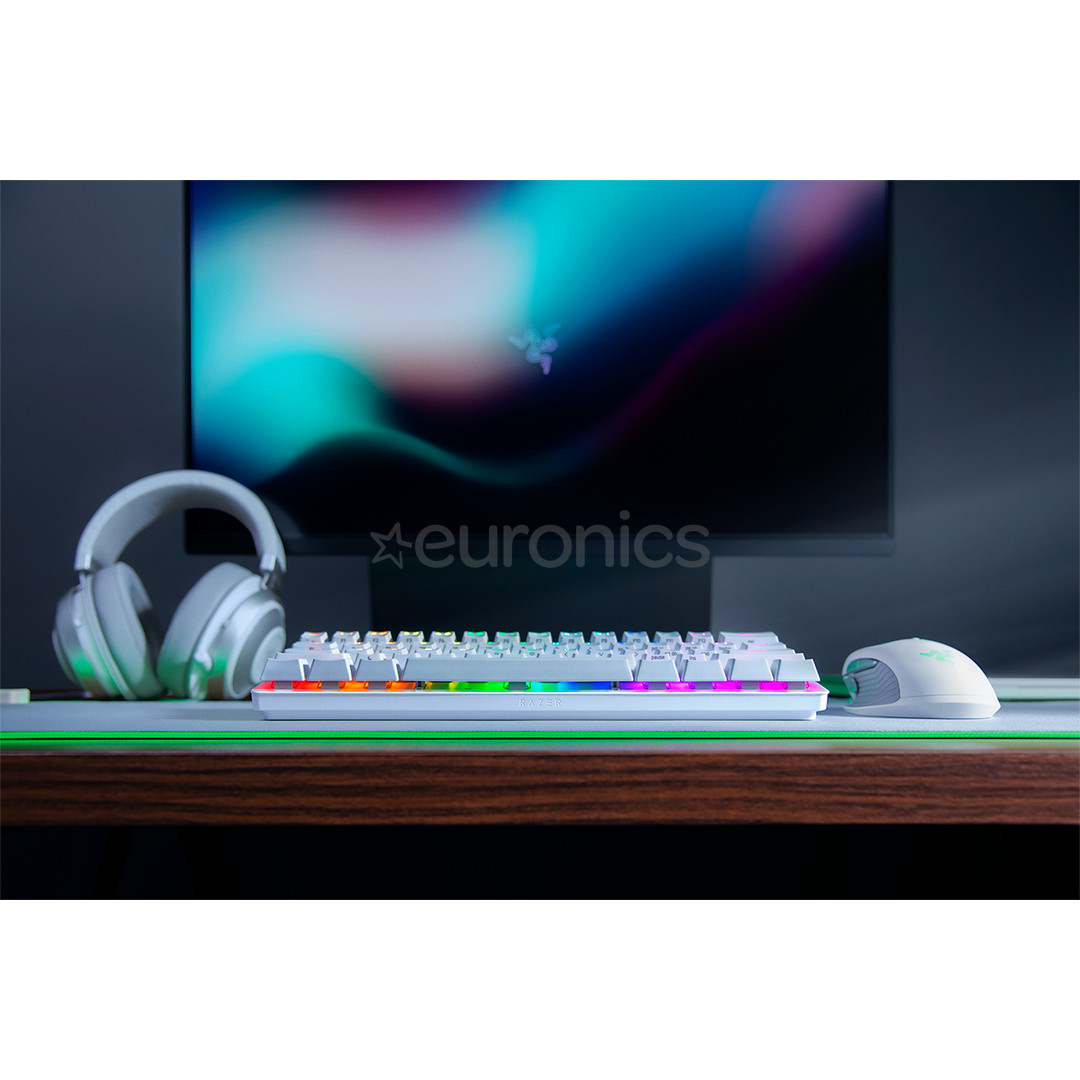 Razer Huntsman Mini Mercury Edition Purple Switch, SWE, valge - Klaviatuur