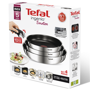 Tefal Ingenio Emotion, diameter 22/24/28 cm, inox/black - Pan set