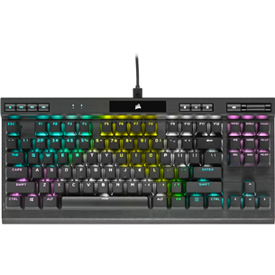 Corsair K70 TKL CS MX Red, SWE, must - Mehaaniline klaviatuur