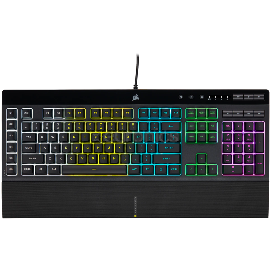 Corsair K55 PRO Rubber Dome, SWE, must - Klaviatuur