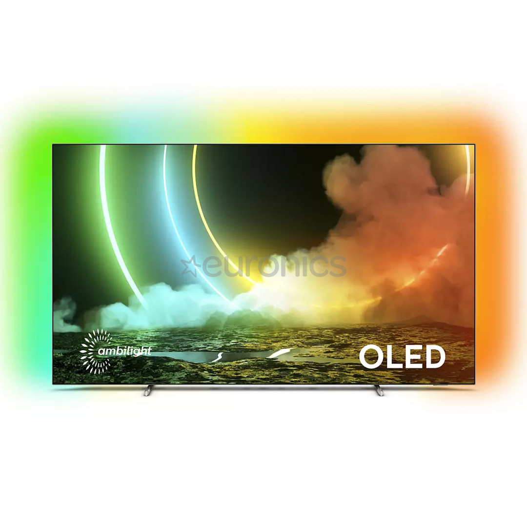 Philips OLED 4K UHD, 55'', jalad äärtes, hõbedane - Teler
