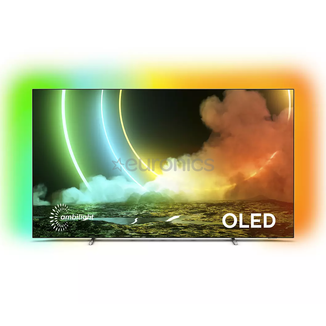 Philips OLED 4K UHD, 55'', jalad äärtes, hõbedane - Teler