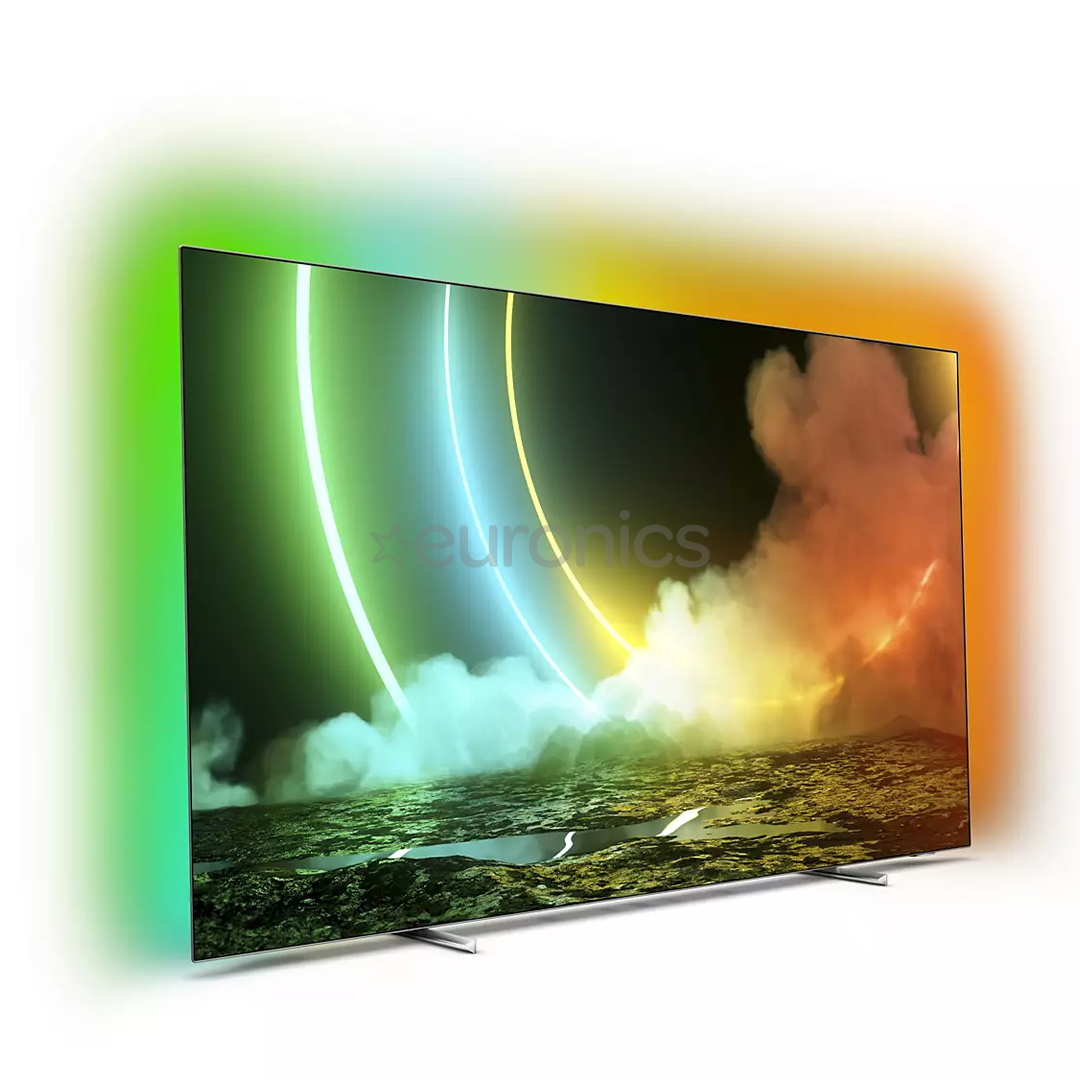 Philips OLED 4K UHD, 55'', jalad äärtes, hõbedane - Teler
