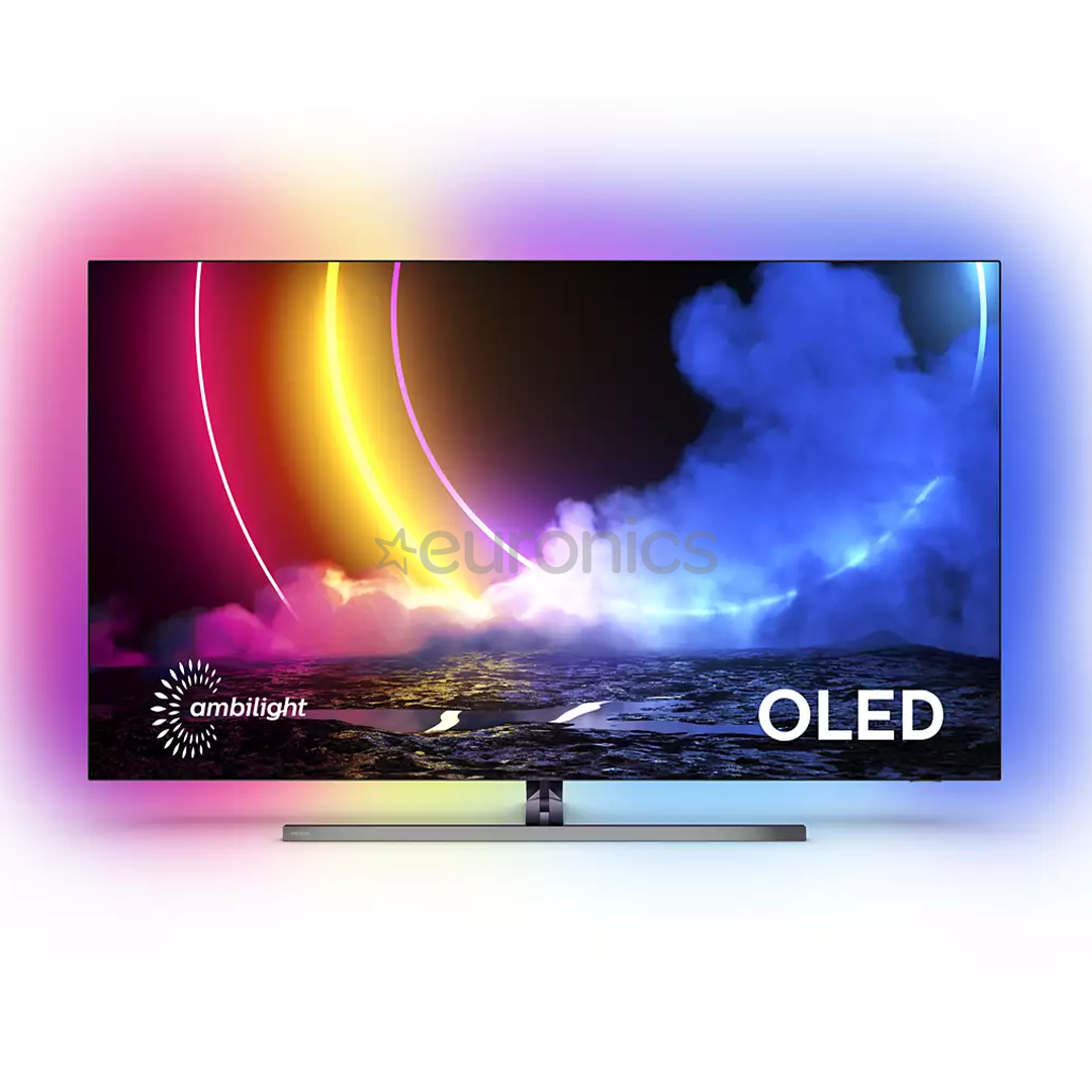 Philips OLED 4K UHD, 55'', центральная подставка, серый - Телевизор