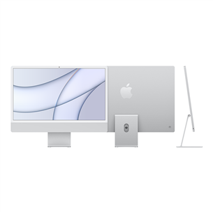 Apple iMac 24" (2021), M1 8C/7C, 16 GB, 256 GB, RUS, hõbedane - Kõik-ühes lauaarvuti