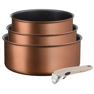 Tefal Ingenio Eco Respect, diameter 16/18/20 cm, copper - Saucepan set + handle