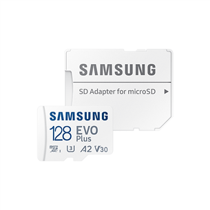 Micro SDXC mälukaart Samsung EVO Plus 2021  + SD adapter (128GB)