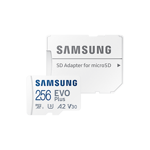 Micro SDXC mälukaart Samsung EVO Plus 2021 + SD adapter (256GB)