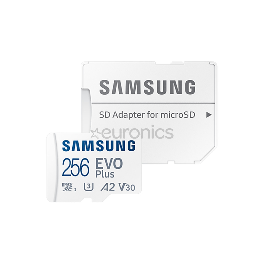 Карта памяти Micro SDXC + SD-адаптер Samsung EVO Plus 2021 (256 ГБ)